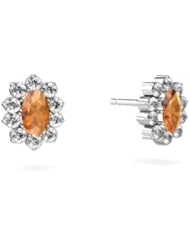 Genuine Fire Opal 14kt White Gold Earrings