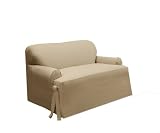 31a3OYIaWFL. SL160  TexStyle Kent Tie 1 Piece T Cushion Sofa Slipcover, Oatmeal