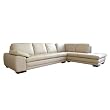 Bianca Tan Leather Sofa and Chaise Set By Wholesale Interiors with Silver Shipping