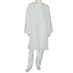 Yoga Clothing Embroidered Cotton Kurta Pajama for Men Size L Chest :42 (chgkp076)