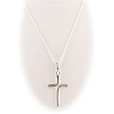 Sterling Silver Modern Cross Pendant, Cable Chain 16 18 20