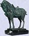Iron horse sculpture Ancient tang replica statue marble base chinese replica (Digital Angel Decor)