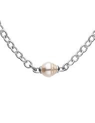 Sterling Silver Freshwater Cultured Circle Pearl Necklace