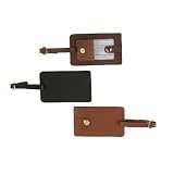 Leather Snap Luggage Tag [Set of 3] Color: Tan