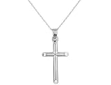 Cross Pendant in 14K White Gold with Chain