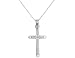 Jewelry : Cross Pendant in 14K White Gold with Chain