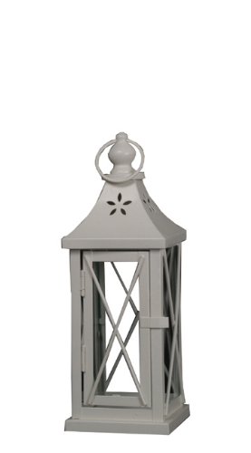 Antique White Metal Carriage Lantern
