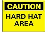 Safety Signs - Caution Hard Hat Area - Rigid Plastic 7H X 10W