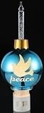 Pack of 6 Peace/Dove Blue Ball Ornament Christmas Bubble Night Lights 8.5