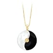 14K Yellow Gold Mother-of-Pearl and Onyx "Ying Yang'' Pendant with Chain