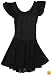 Capezio Girls 2-6x Flutter-Sleeve Dress Leotard,Black,T (2-4)