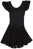 Capezio Girls 2-6x Flutter-Sleeve Dress Leotard - Black - T (2-4)
