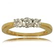 3 Stone Diamond Wedding Anniversary Ring in 14K White Gold - Past Present Future