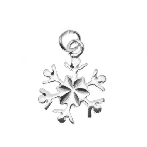 Sterling-Silver-Delicate-Snowflake-Charm-Christmas-Winter-135mm