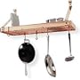Enclume Deep Bookshelf Pot Rack, Hammered Steel