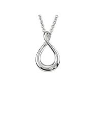 Lux Sterling Silver .015 Ctw Diamond Infinity Necklace