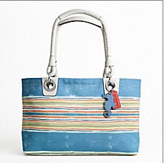 Coach Beach Multicolored Stripe East West Tote 