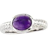 14K White Gold Genuine Amethyst Ring Size 6