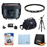 Canon EF 50mm f/1.2 L USM Lens for Canon Digital SLR Cameras w/ 72mm Multicoated UV Protective Filter, Deluxe Bag, Lens Cap Keeper, Microfiber Cleaning Cloth, Memory Card Wallet, USB 2.0 Card Reader, Professional Tripod