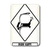Mark Grace SCREAMNJIMMY Golf - DUDE CART white diamond 1 - Light Switch Covers - 2 plug outlet cover