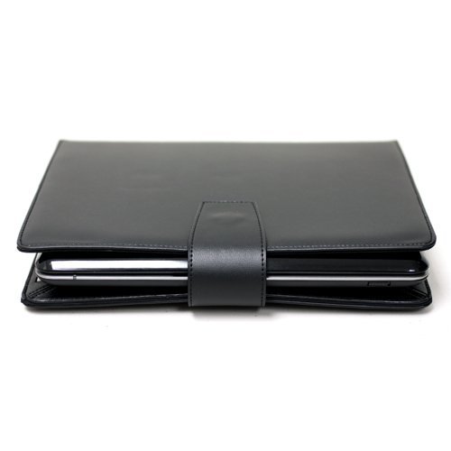 Genuine Leather Hard Cover Folder Netbook Case for Acer Aspire One 10.1