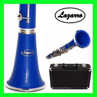 Lazarro Band Bb CLARINET Nickel Keys wth Deluxe Case & Extras (Blue)
