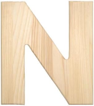 Darice 0993-N Natural Unfinished Wood Letter N, 12-Inch