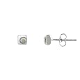 Sterling Silver and Eye of Shiva Shell 5mm Square Stud Earrings
