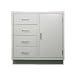 Looped Logic LL3535DG-SSAA 1 Door Modular Steel Base Cabinet with Chemical Resistant Powder Coated Finish, 35" Length x 35.375" Height x 22" Depth, 4 Drawers
