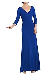 Modest V-neck Chiffon Natural   Waistline  Dress