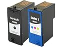 2pk Black and Colour Remanufactured DELL Printer Ink Cartridges MK992 MK993 MK-992 MK-993 for DELL All-In-One Printers 926 / V305 / V305w / V-305 / V-305w 2PK