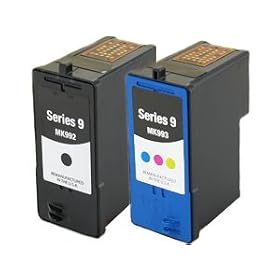 2x Remanufactured Dell MK992+MK993 Ink Cartridges (1 Black+ 1 Color) for use with Dell All-In-One 926/V305/V305w