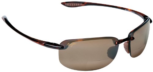 Maui Jim Ho'okipa Bifocal Sun Reader Designer Reading Glasses, Tort./Bronze Lens, +2.50