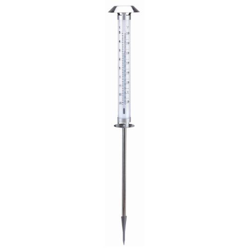 Large Round Solar Outdoor Thermometer Chrome Finish K200 eBay