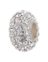 Zable Pave Crystals April Birthstones Sterling Silver Charm