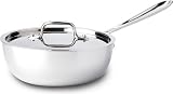 All Clad Stainless Steel 2 Quart Saucier with Whisk