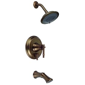 Danze D500045RBD South Sea Single-Handle Tub and Shower Faucet with 6-Inch Showerhead, Distressed Oil Rubbed Bronze