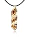  : AKUAMARINA SWIRL TWIST MURANO GLASS PENDANT NECKLACE CREAM