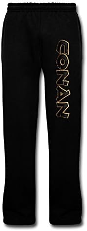 WVCAK Men's Detective Conan Font Bottom Sweatpants With Pocket L Black