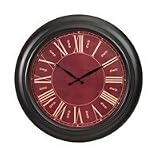 Durocraft Outdoor Wall Mount Clock With Burgandy Face