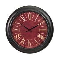 Durocraft Outdoor Wall Mount Clock With Burgandy Face