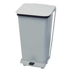 Grafco Enamel Square Step-On Waste Receptacle, Each