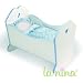 La Nina - Berceau balance pour poupA e de 22 cm bois blanc - Fleurs bleues : Anita