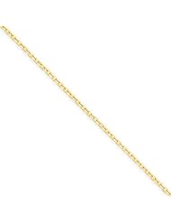 14k Yellow 20in Gold 1.45mm D/C Round Open Link Cable Necklace Chain