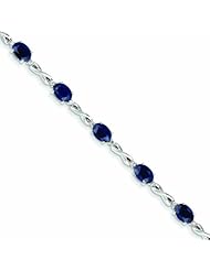 9.1 Carat 14K White Gold Diamond and Sapphire Bracelet