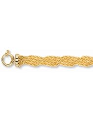 14 Karat 8.0" Yellow Gold Shiny Diamond Cut Multi Strand Twisted Rope Bracelet With Spring Ring Clasp