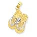 14k & Rhodium Large Double Flip-Flop Pendant
