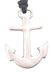 Navy Ship Captain Anchor Pewter Pendant Necklace