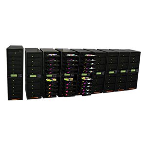 Produplicator 90 Burner Daisy Chain 20X DVD CD Duplicator Machine + Removable 750GB Hard Disk Drive (Standalone Audio Video Copy Tower, Disc Duplication Device)