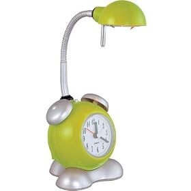 Kid's Green Timely Clock Halogen Table Desk Lamp w/Bulb